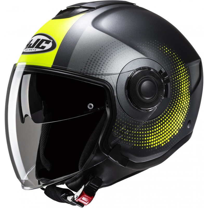 Open motorhelm HJC i40N Pyle MC3HSF grijs-fluo geel