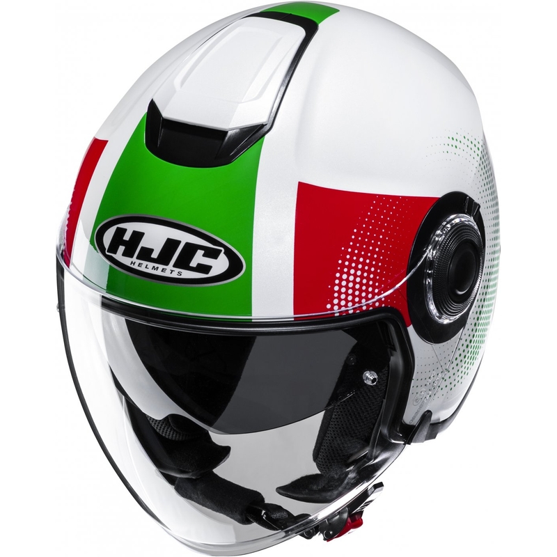 Open motorhelm HJC i40N Pyle MC41 rood-groen-wit
