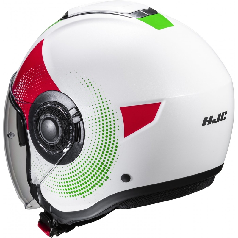 Open motorhelm HJC i40N Pyle MC41 rood-groen-wit
