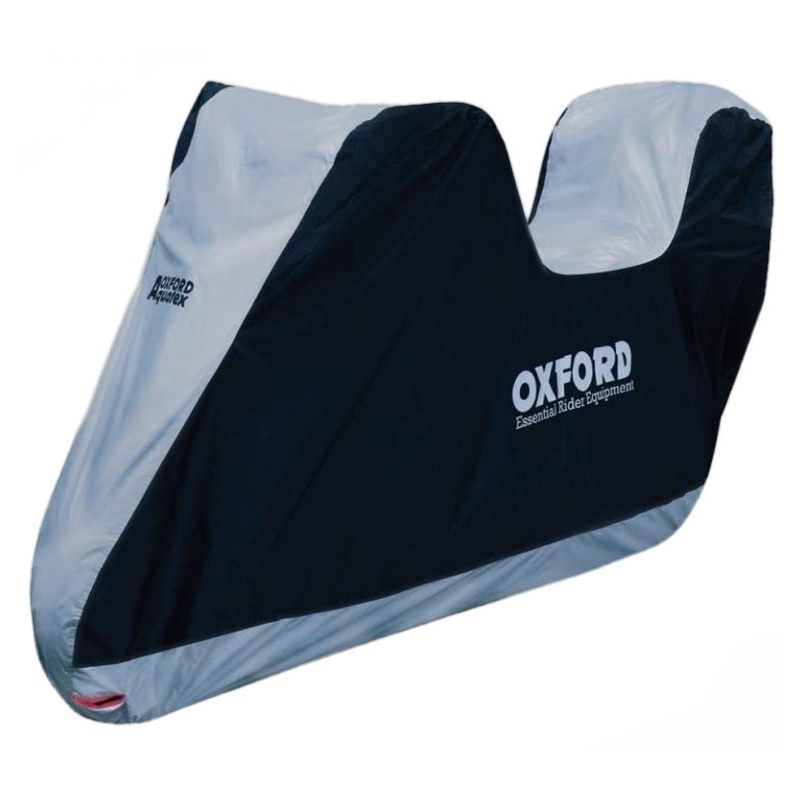 Motorhoes met bagageruimte Oxford Aquatex zwart-zilver
