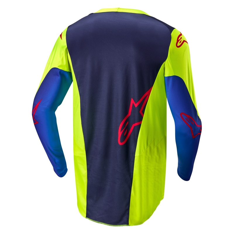Alpinestars Racer Hoen motocross shirt fluo geel-blauw-rood