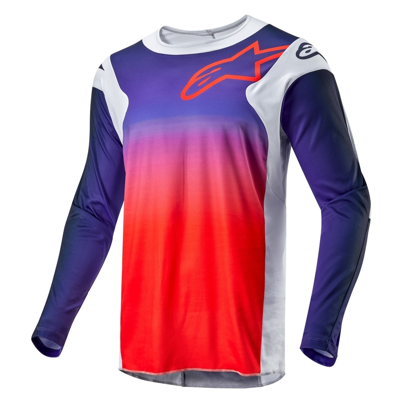 Alpinestars Racer Hoen crossshirt grijs-blauw-oranje