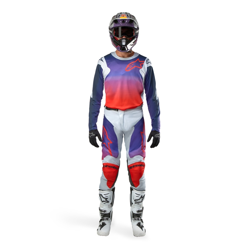 Alpinestars Racer Hoen crossshirt grijs-blauw-oranje