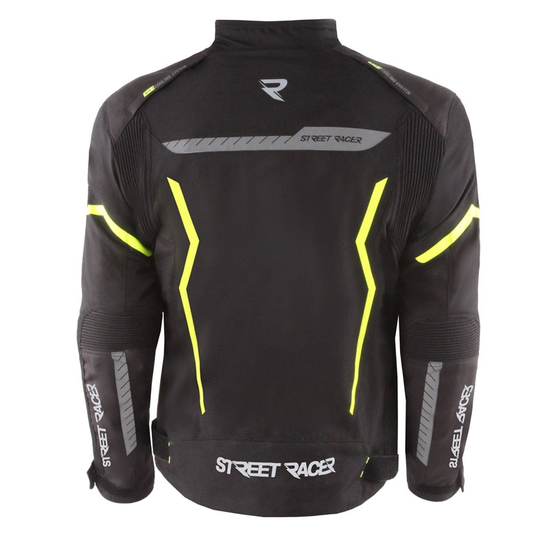 Street Racer Flex zwart-fluo gele motorjas