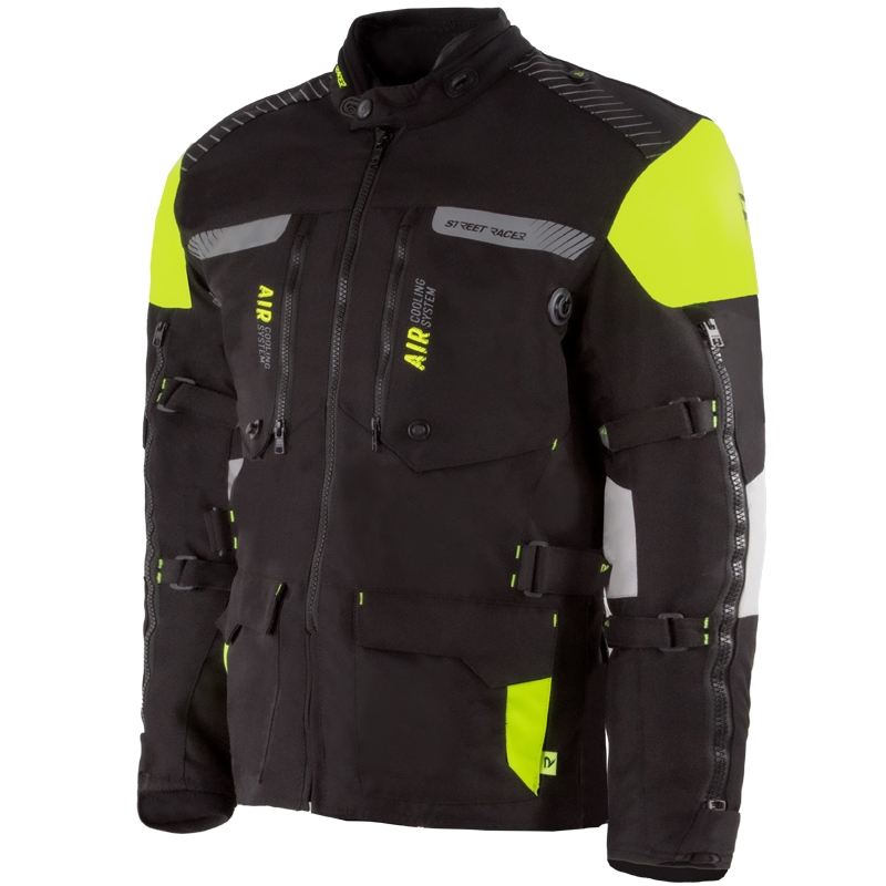 Street Racer All Season Motorjack Zwart-Fluo Geel
