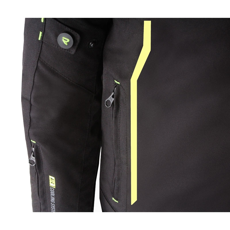Street Racer Flex zwart-fluo gele motorjas