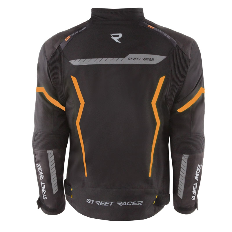 Street Racer Flex motorjas zwart-oranje