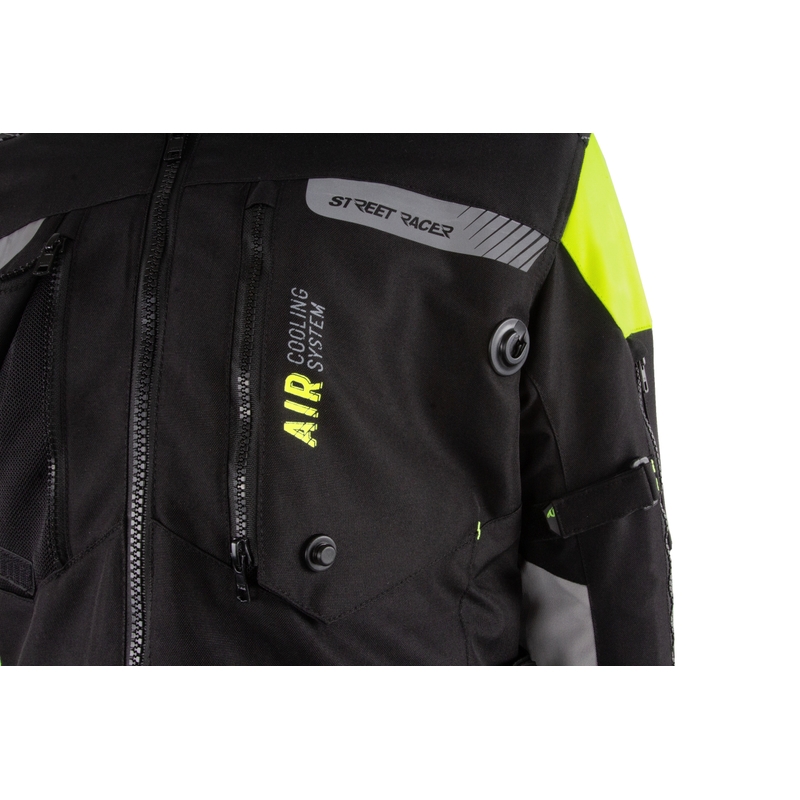 Street Racer All Season Motorjack Zwart-Fluo Geel