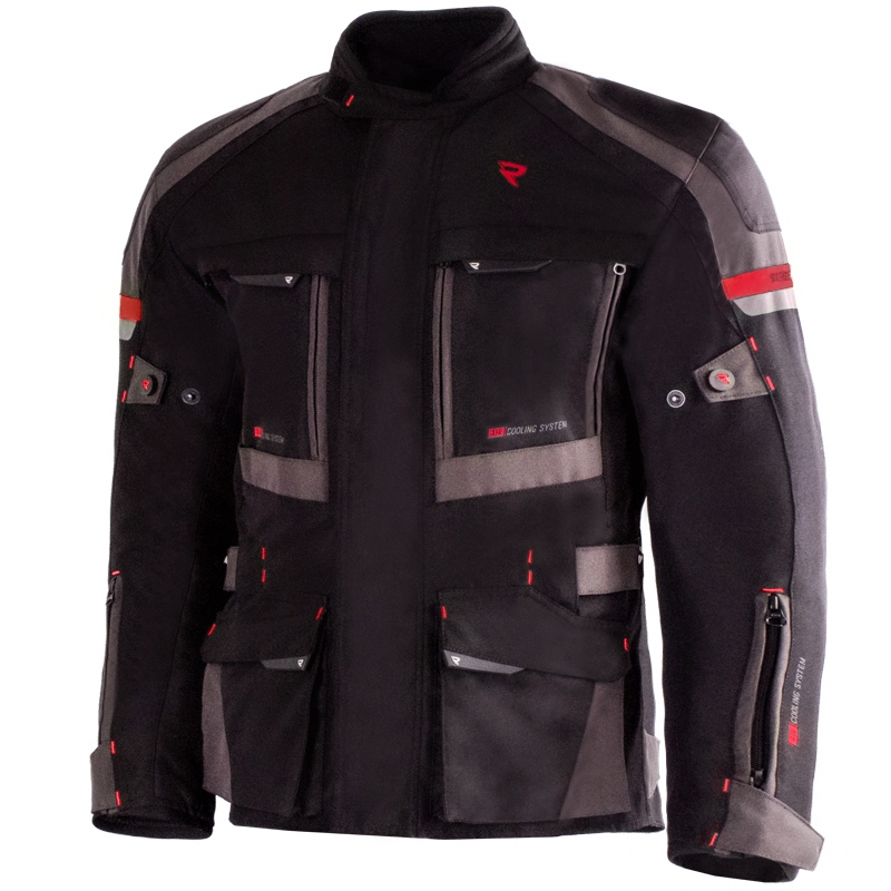 Street Racer Rocket zwart-grijs-rode motorjas
