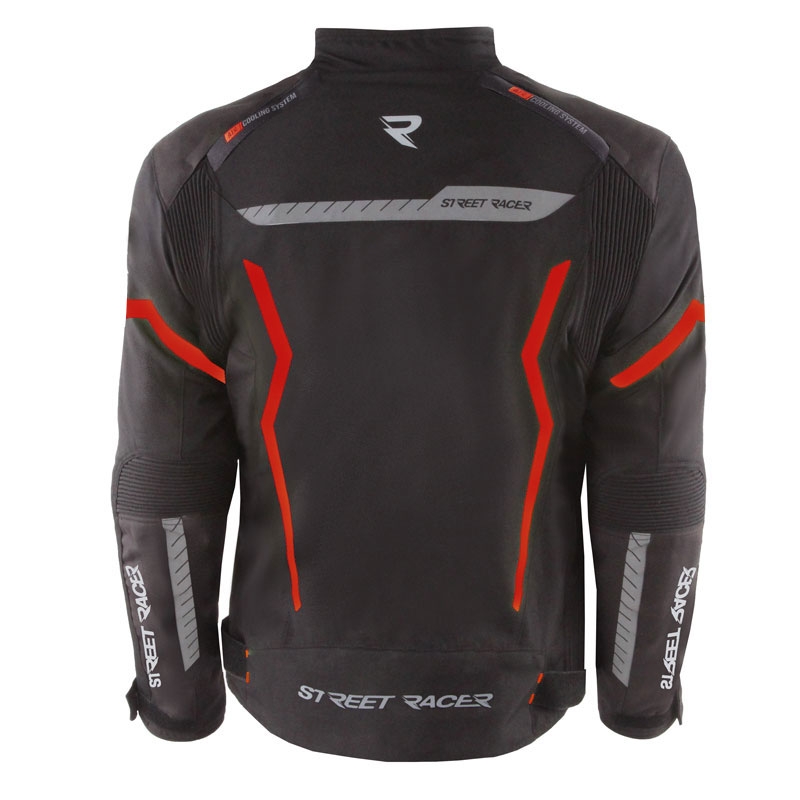 Street Racer Flex zwart met rode motorjas