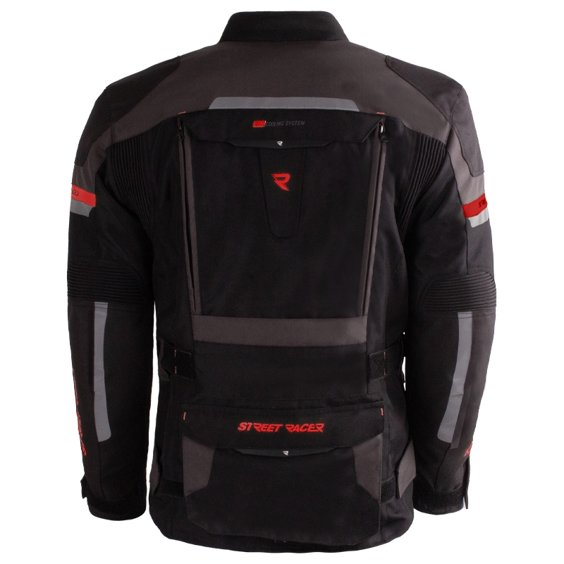 Street Racer Rocket zwart-grijs-rode motorjas