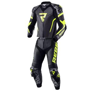 Rebelhorn Rebel Zwart-Grijs-Geel Motoroverall