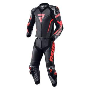 Rebelhorn Rebel fluorrode en zwarte motoroverall