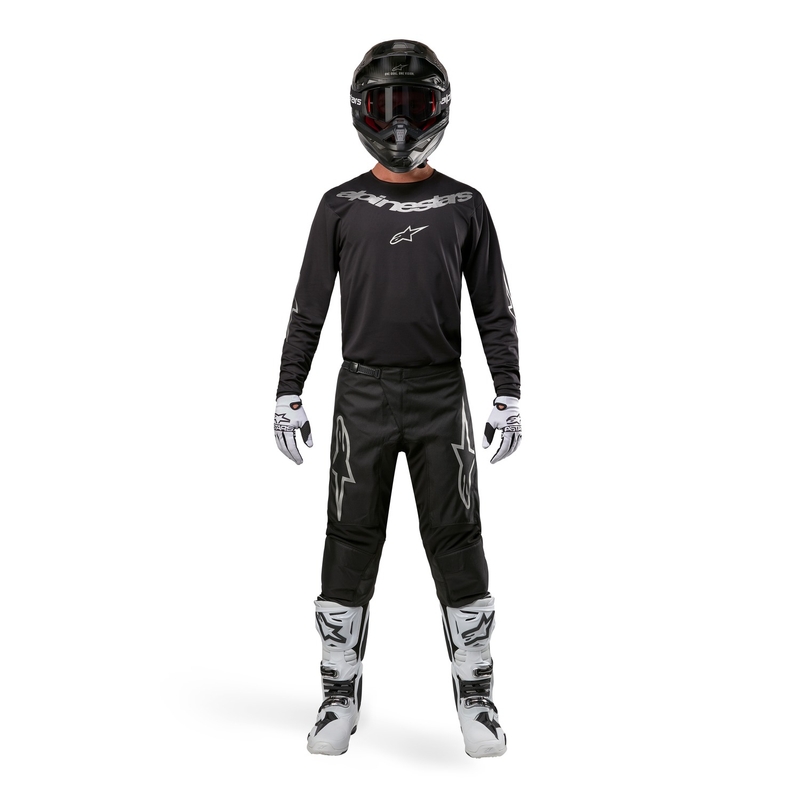 Alpinestars Fluid Lucent motorcross trui zwart en zilver