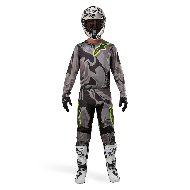 Alpinestars Racer Tactical motocrossbroek grijs camo-fluo geel-zwart