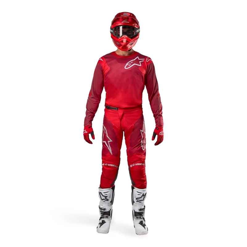 Alpinestars Racer Hoen Motorcross Broek rood en wijn