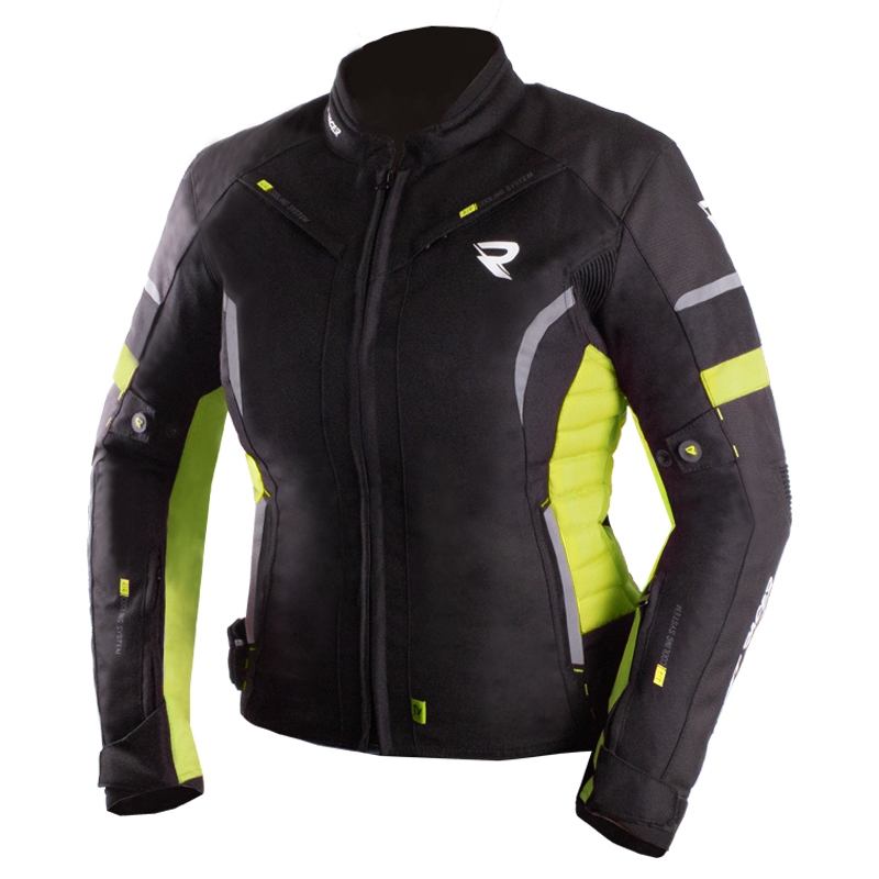 Dames Motorjas Street Racer Betty II zwart-fluo geel