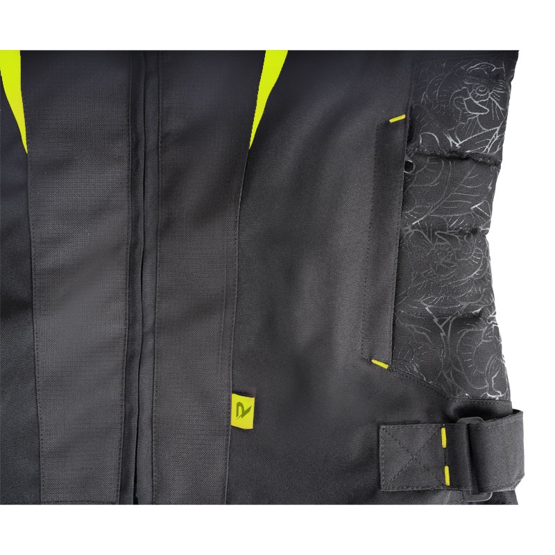 Dames Motorjas Street Racer Rose Zwart-Fluo Geel