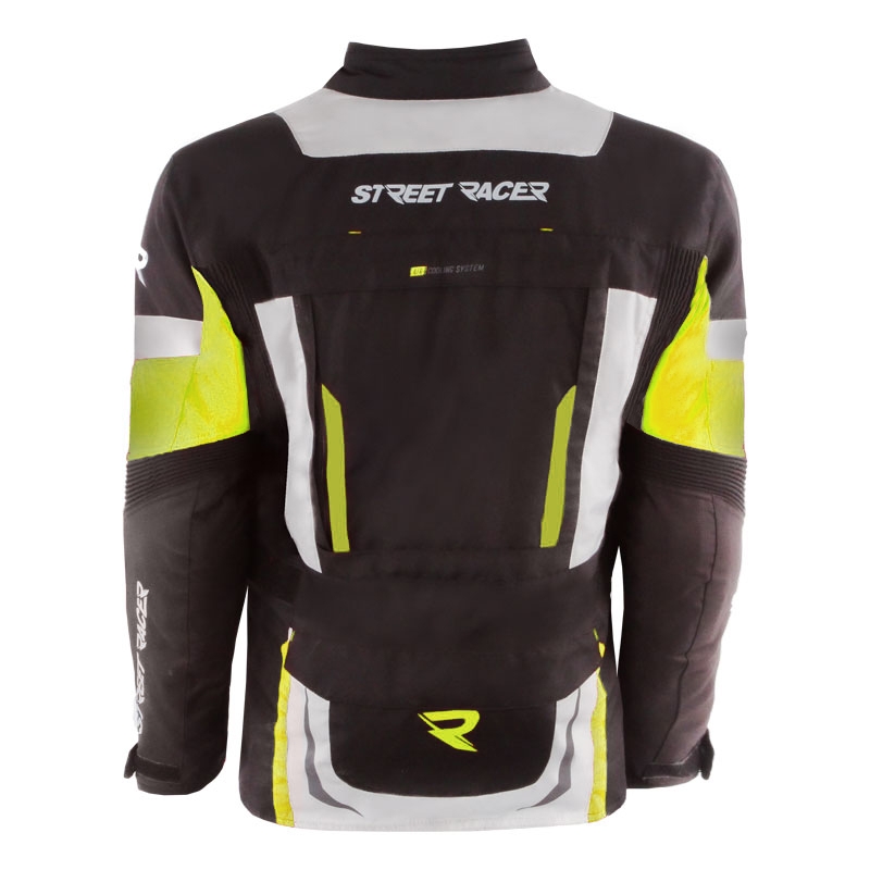 Street Racer Hilax motorjack zwart-grijs-fluogeel
