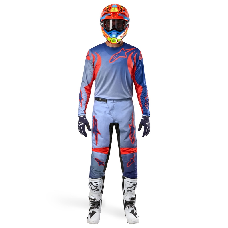 Alpinestars Fluid Lucent Motorcrossbroek Blauw-Lichtblauw-Oranje