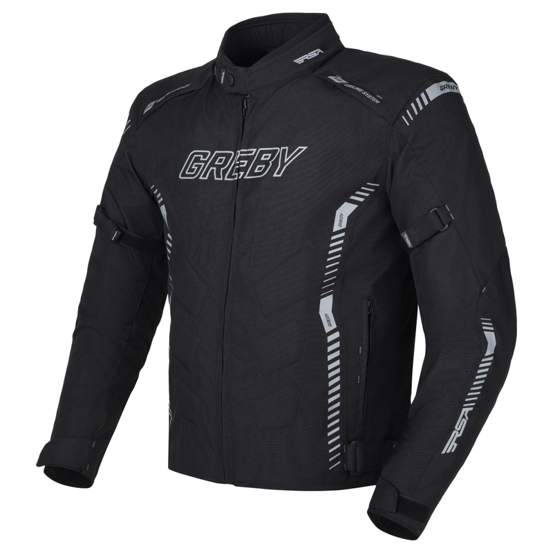 Motorjas RSA Greby 2 zwart-grijs-wit