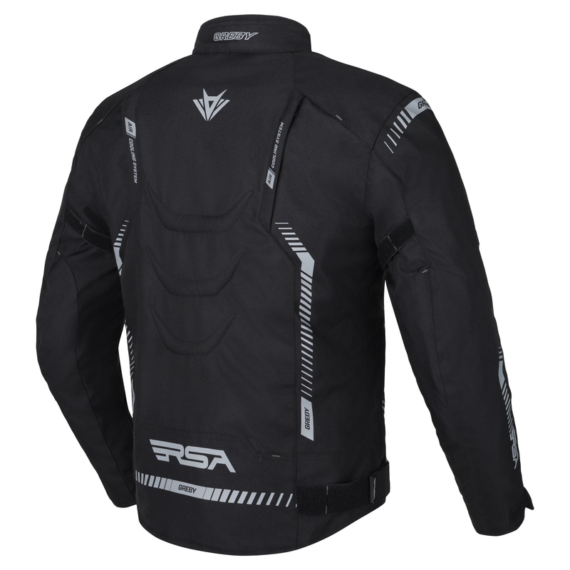 Motorjas RSA Greby 2 zwart-grijs-wit