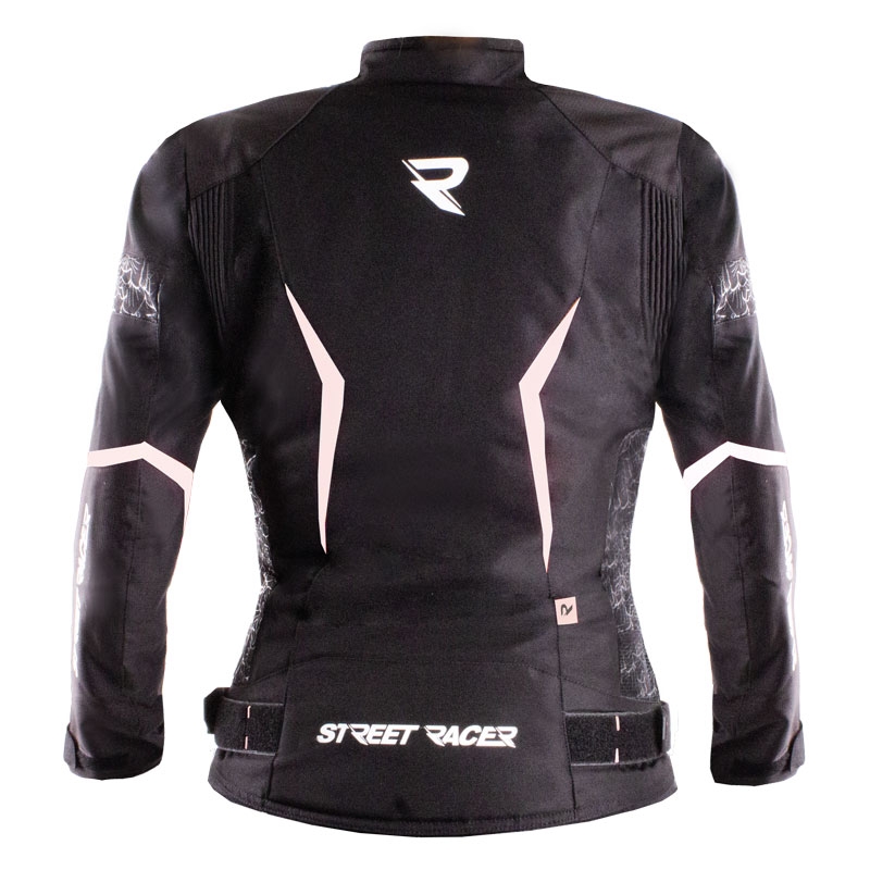 Dames Motorjas Street Racer Rose Zwart Wit