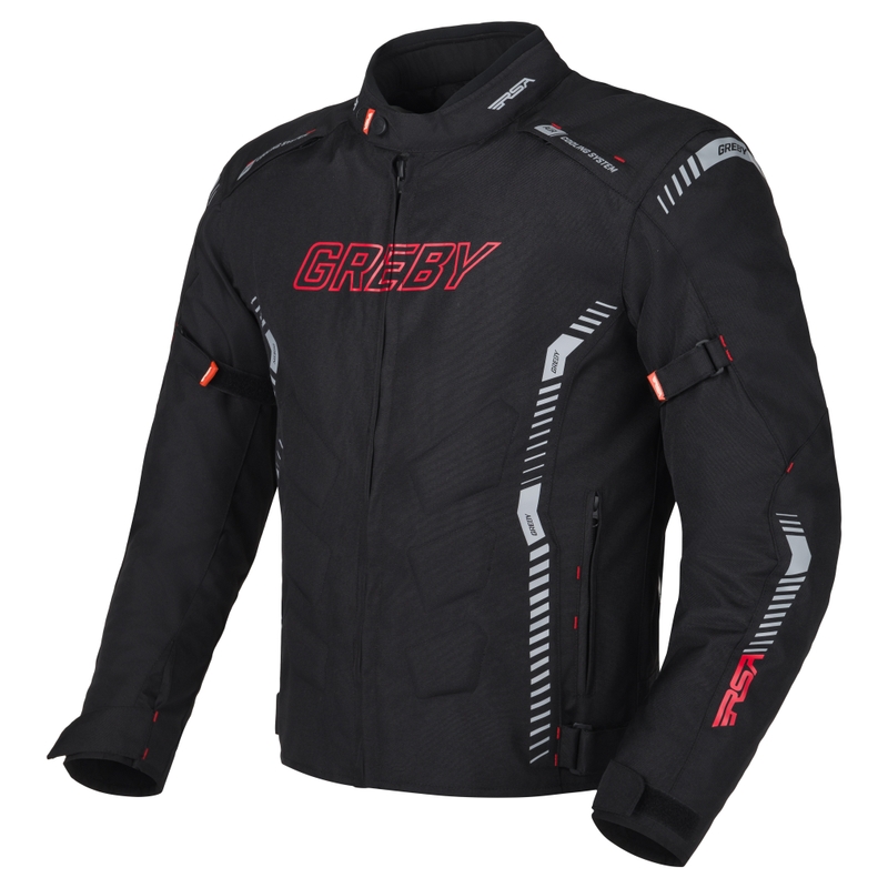 Motorjas RSA Greby 2 zwart-grijs-rood