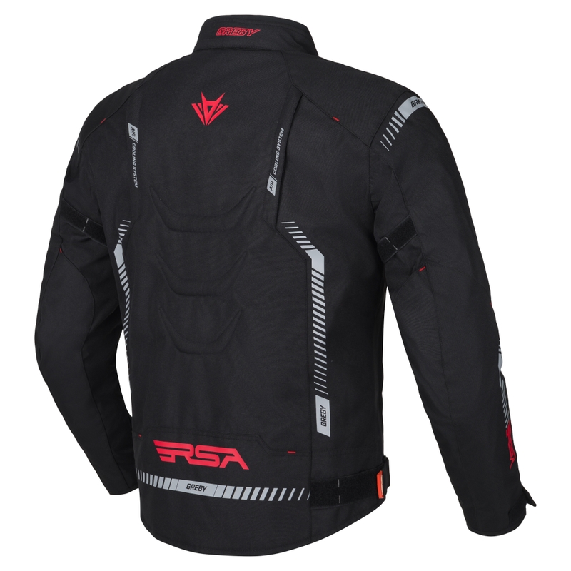 Motorjas RSA Greby 2 zwart-grijs-rood