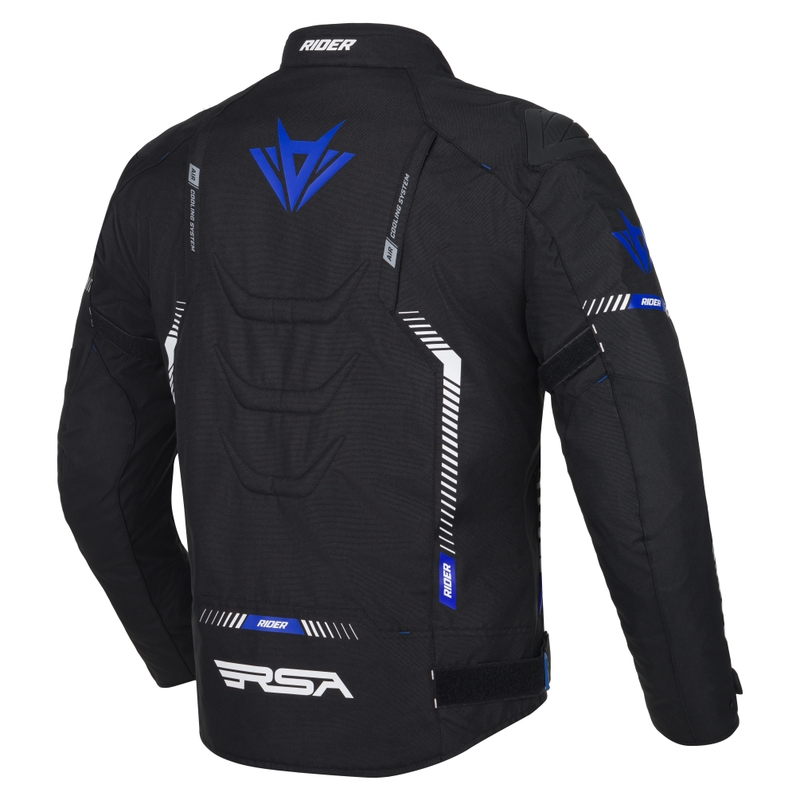 Motorjas RSA Rider zwart-wit-blauw