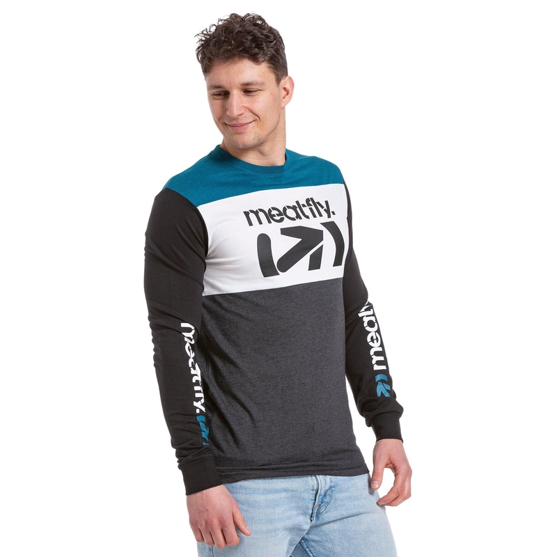 Triko s dlouhým rukávem Meatfly Judgement modro-šedé