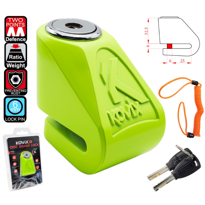 Schijfremslot KOVIX KN1 fluo geel