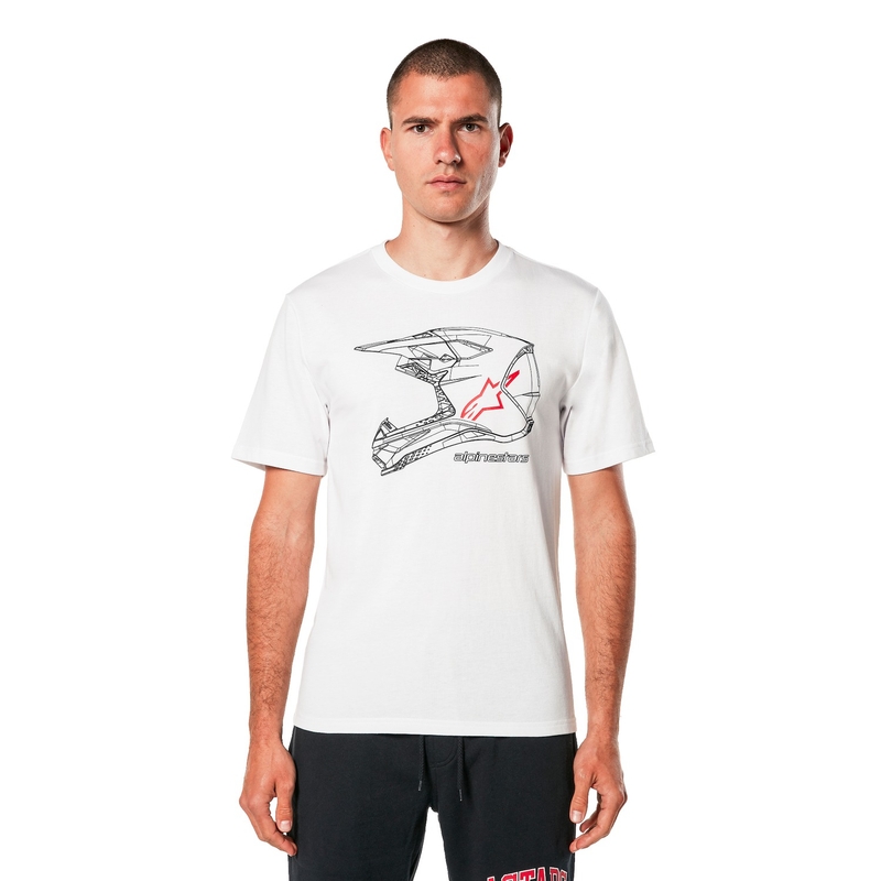 T-shirt Alpinestars MX Helm CSF wit