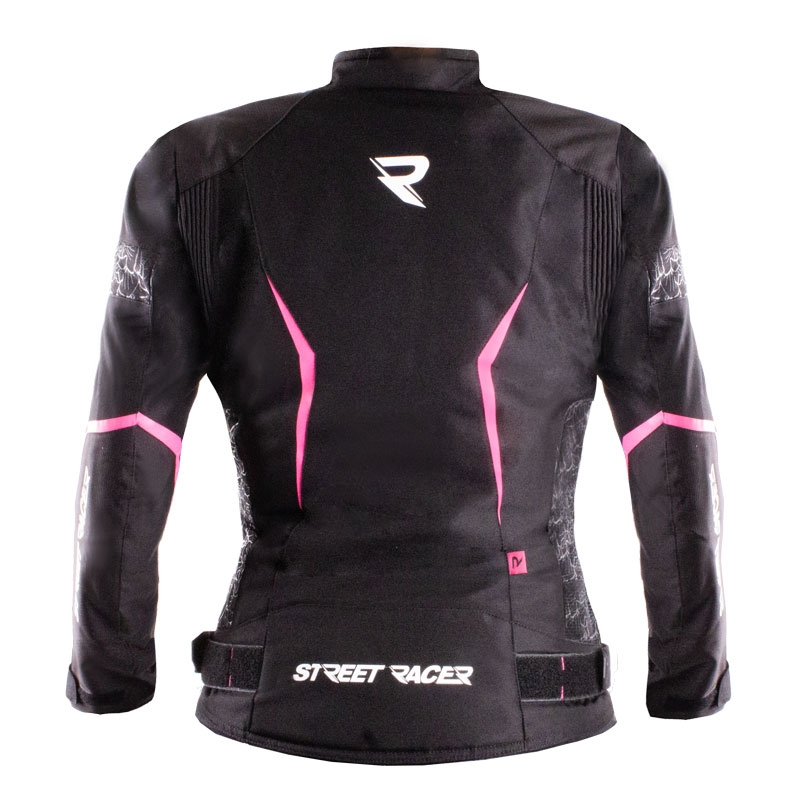 Motorjack voor dames Street Racer Rose Air zwart met roze