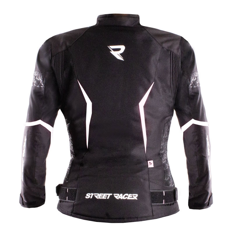 Motorjack voor dames Street Racer Rose Air zwart-wit