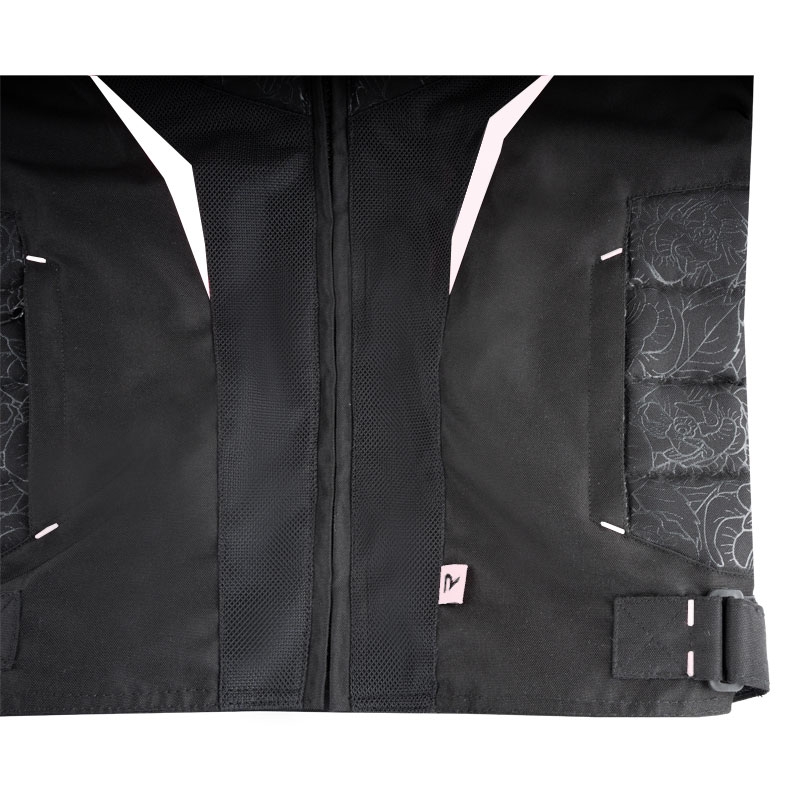 Motorjack voor dames Street Racer Rose Air zwart-wit