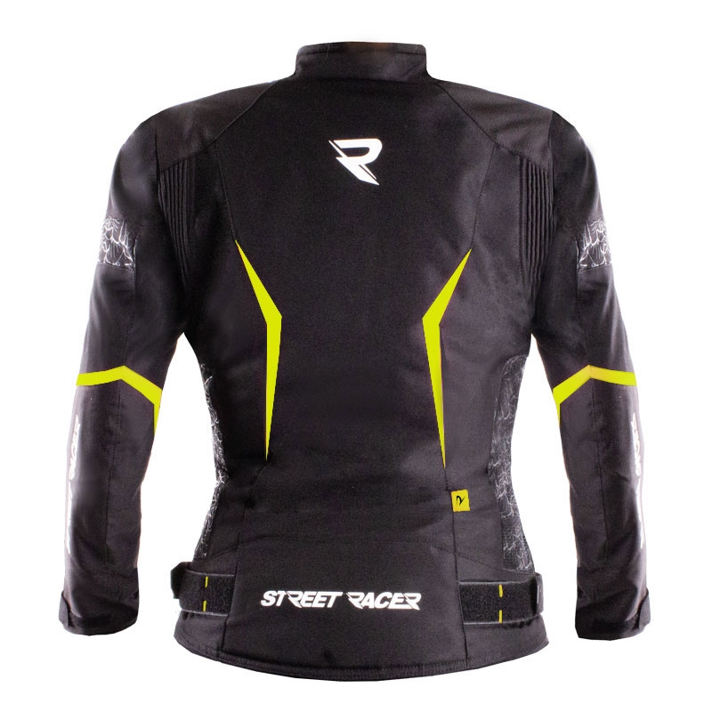 Dames Motorjas Street Racer Rose Air zwart-fluo geel