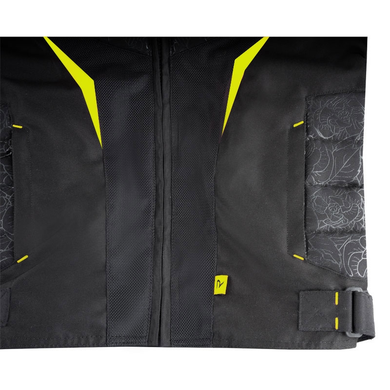 Dames Motorjas Street Racer Rose Air zwart-fluo geel