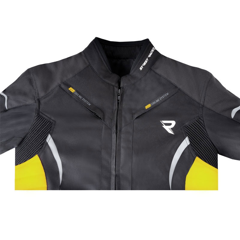 Street Racer Evans zwart-fluo gele motorjas