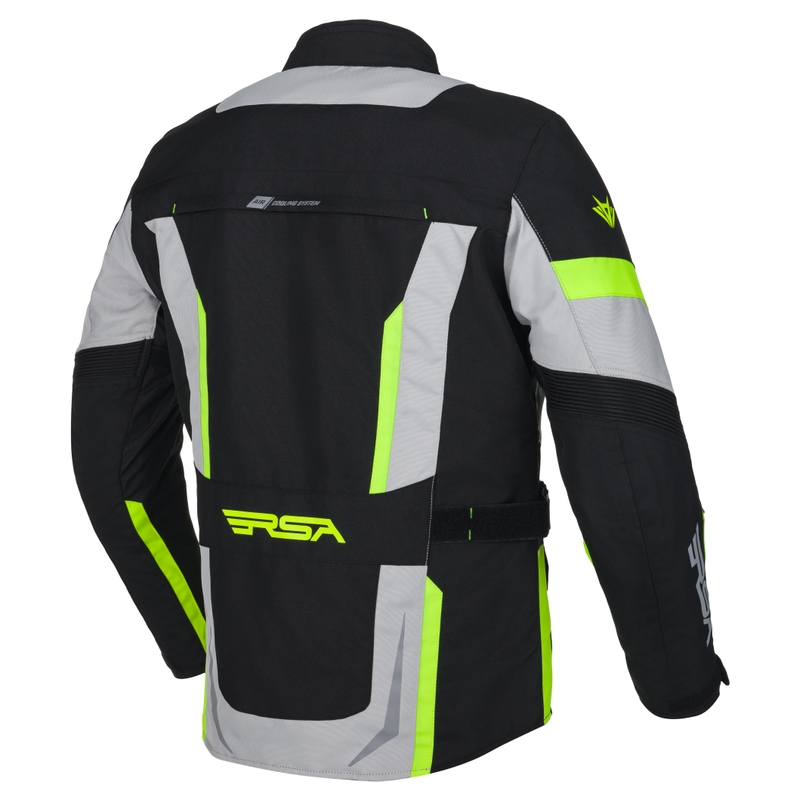 Motorjas RSA EXO 2 zwart-grijs-fluogeel