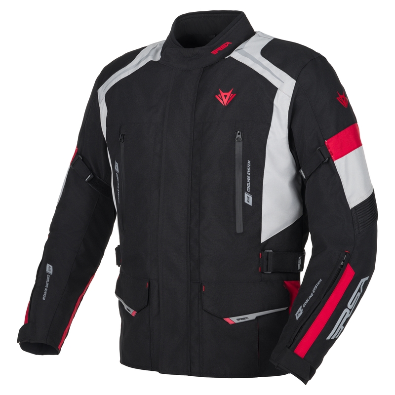Motorjas RSA EXO 2 zwart-grijs-rood
