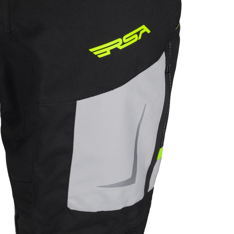 Motorbroek RSA EXO 2 zwart-grijs-fluogeel