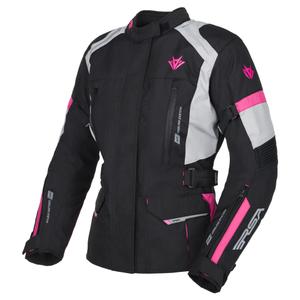 Dames motorjas RSA EXO 2 zwart-grijs-roze