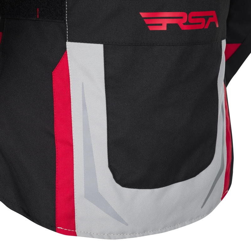 Dames motorjack RSA EXO 2 zwart-grijs-rood
