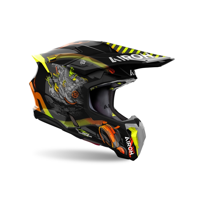 Motorcrosshelm Airoh Twist 3 Toxic zwart-oranje