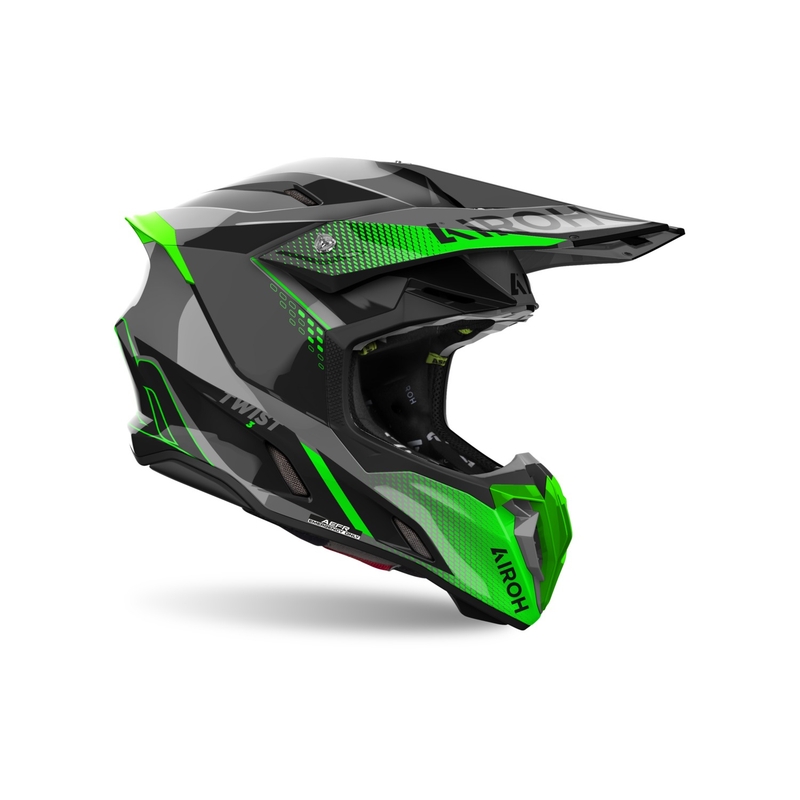Motorcrosshelm Airoh Twist 3 Shard glanzend groen