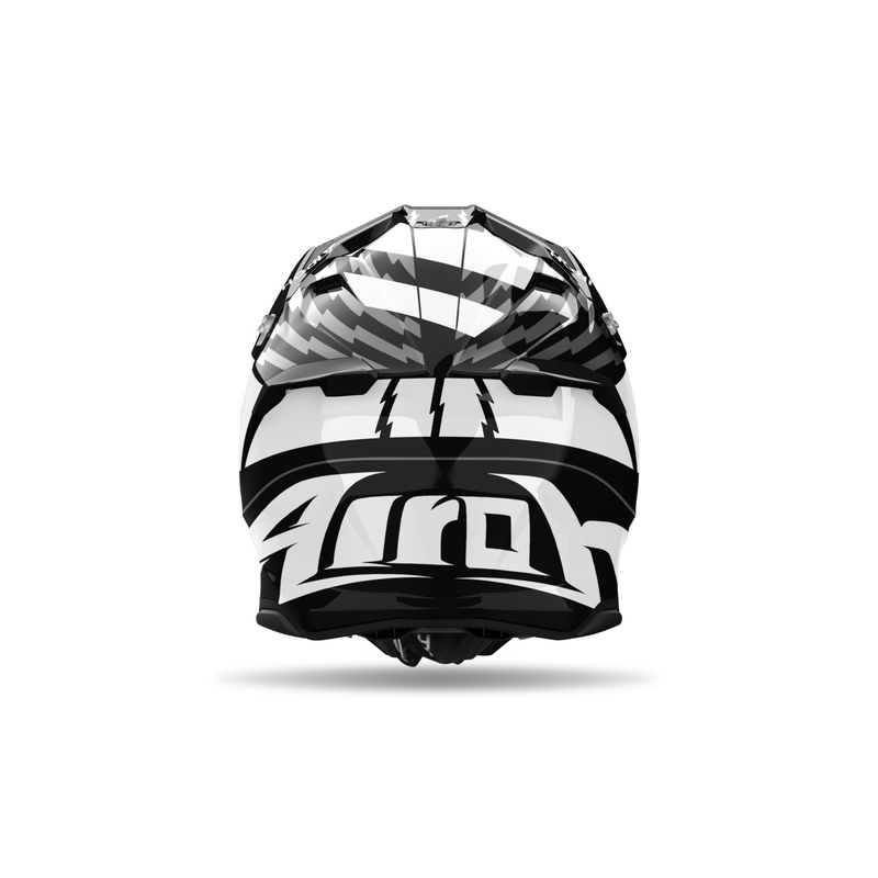 Motorcrosshelm Airoh Twist 3 Thunder glanzend zwart en wit