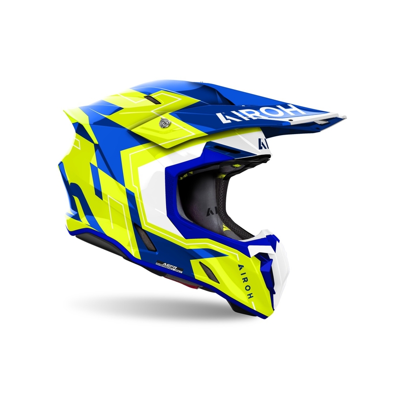 Motorcrosshelm Airoh Twist 3 Dizzy glanzend blauw-geel