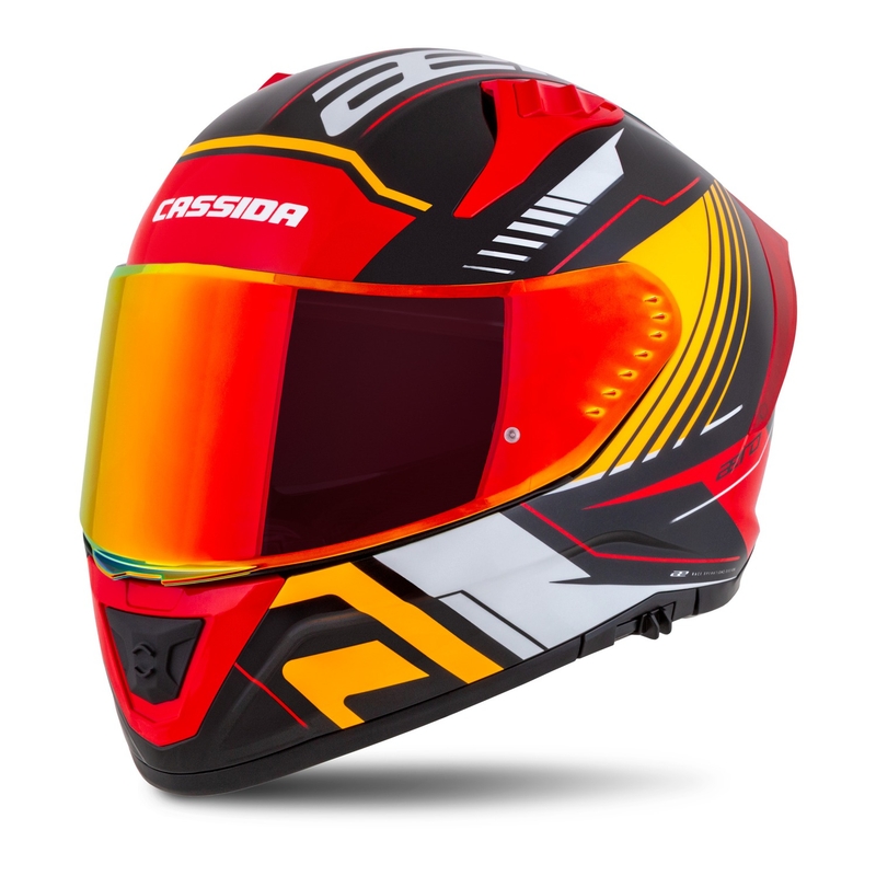 Cassida Aero Drome parel zwart-oranje-rood-wit integraal motorhelm