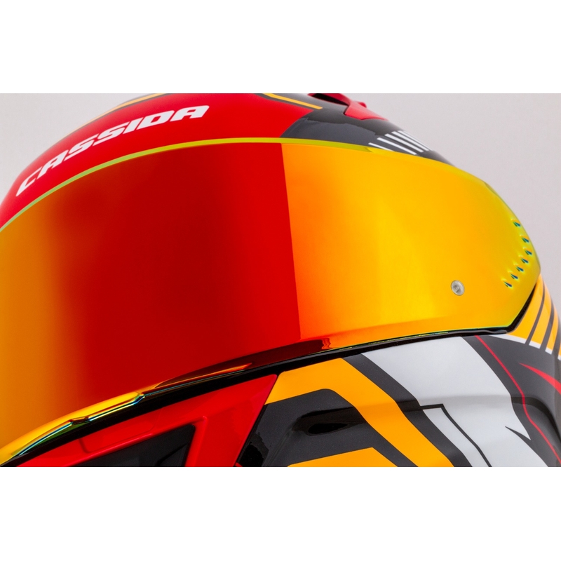 Cassida Aero Drome parel zwart-oranje-rood-wit integraal motorhelm